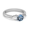 London Blue Topaz Three Stone Pear Accent Ring - 925 Sterling Silver