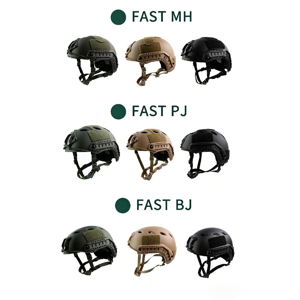 Fast Tactical Helmet, ABS Shell, Adjustable Suspension, 55-60cm Head Circumference, for CS Airsoft, Outdoor Training, Paintball & Cycling