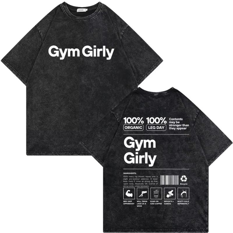 Vintage Washed Old Skeleton Gym Pump Cover Tshirts Oversized T Shirt Unisex Women Funny Fitness Workout Bodybuilding Tshirt M