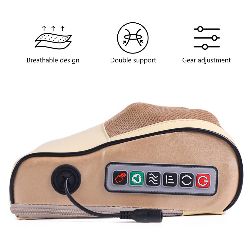 Electric Neck Massager Pillow Neck Relaxation Pillow Adjustable Deep Tissue Kneading Massage Pillow Multi-Function for Men Women