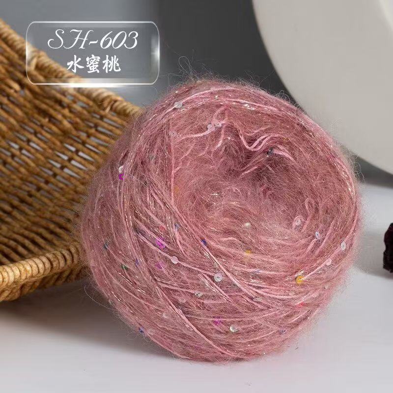 50g Big Sequins, Mohair Wool, Super Soft Yarn, Hat, Sweater, Scarf, Hand Woven DIY Shawl, Wand, Needle DIY Knitting&Crocheting