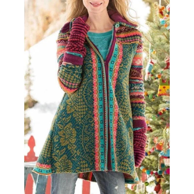 

Куртка средней длины с принтом 4XL красный