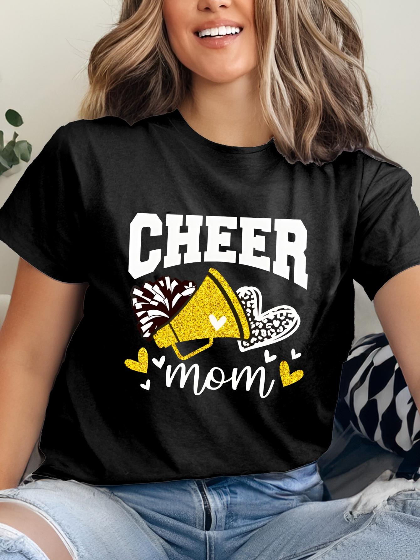Cheer Mom Sparkle Megaphone Heart T-shirt XXXXL