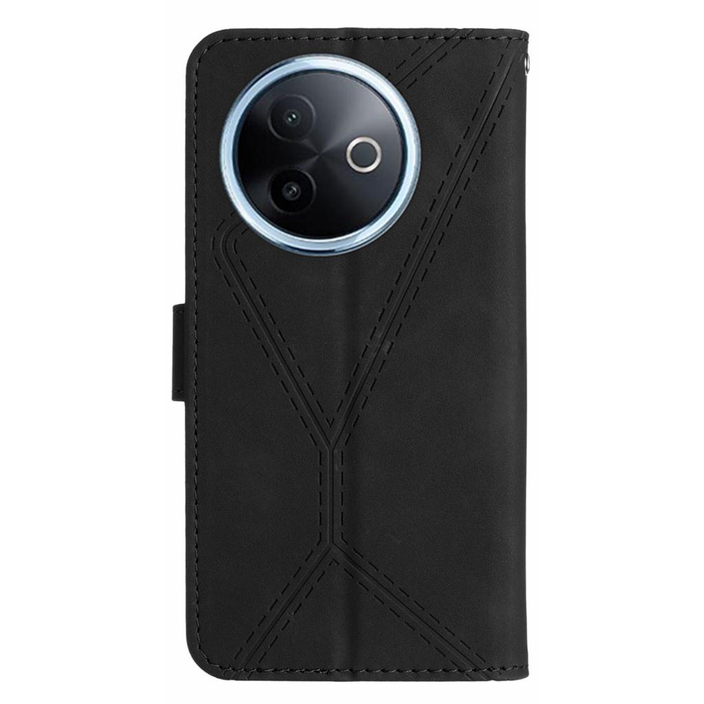 For Vivo Y39 5G Case Skin Touch Lines Imprinted PU Leather Flip Phone Cover