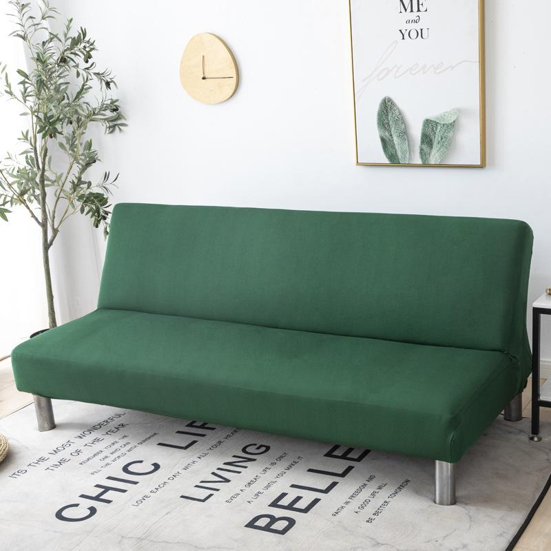 Solid Color Without Armrest Sofa Bed Cover Elastic Stretch Foldding Couch Covers Removable Washable Slipcover Living Home el