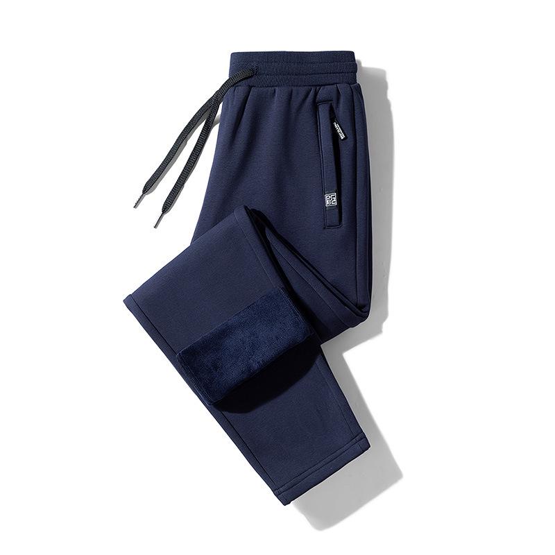 Men's Plus Velvet Thickened Winter Casual Pants - Warm Outdoor Sports Long Pants, Large Size, Custom Logo Available