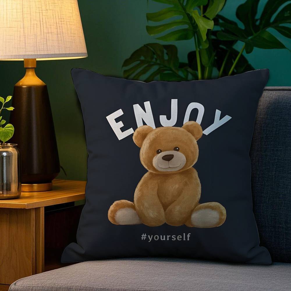 Uroczy Towarzysz Dzieci Pluszowa Pościel z Misiami Miękka Dwustronny Nadruk Poduszka Dekoracyjna do Domu