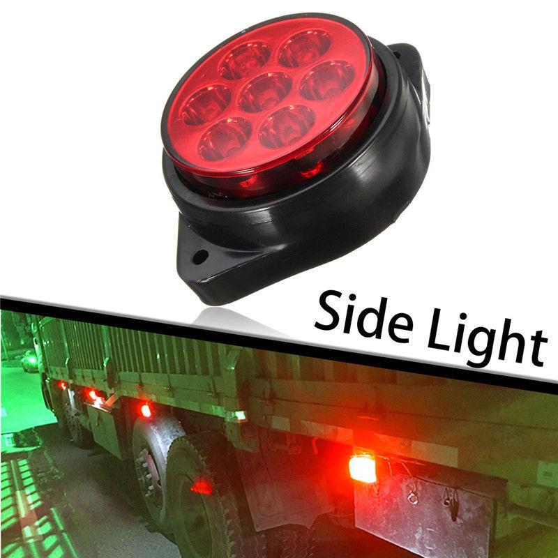 Red 7 LED Round Side Marker Indicator Clearance Light Car Truck Trailer