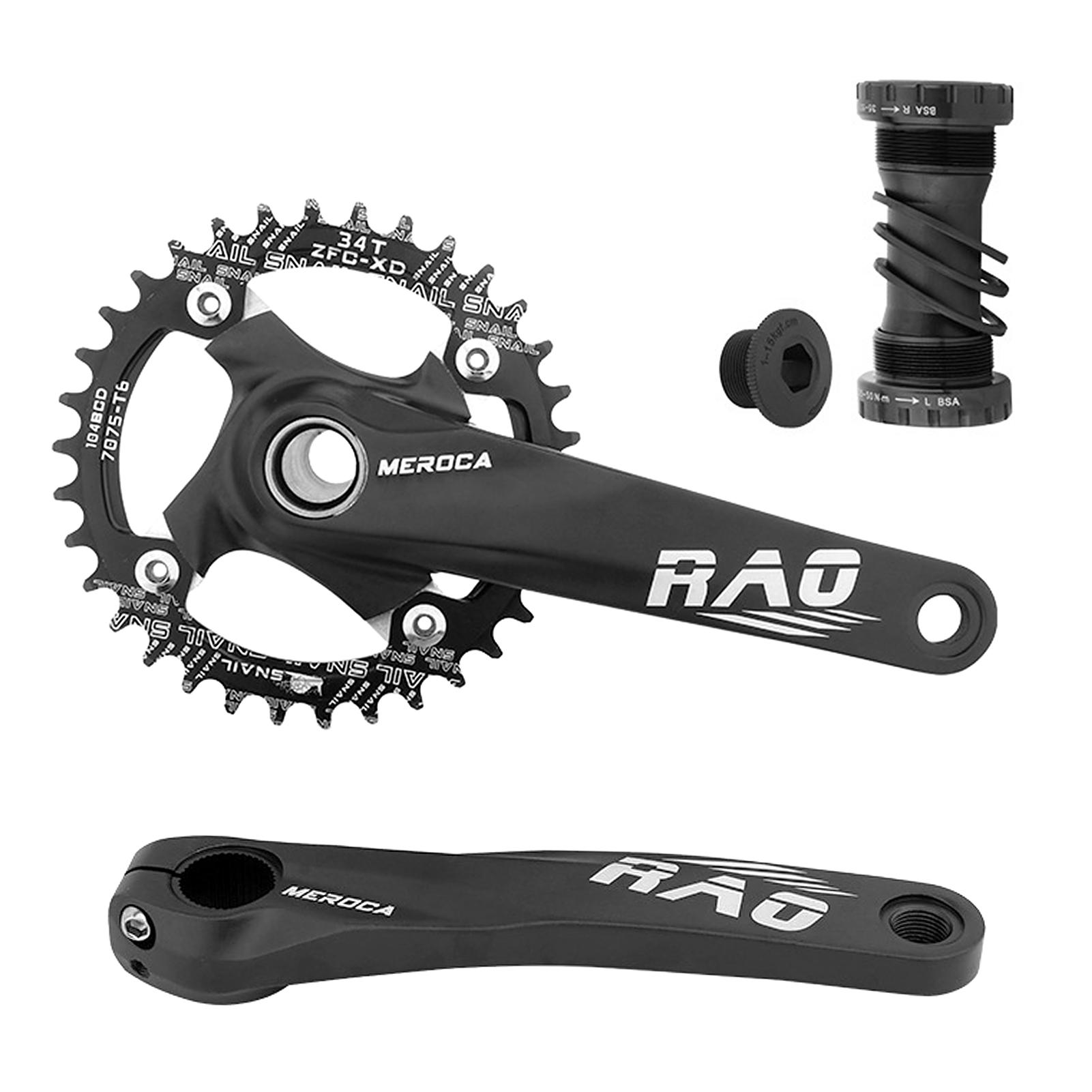 

Горный велосипед правый левый шатуны одинарное кольцо каретка комплект 170 мм 104BCD алюминий