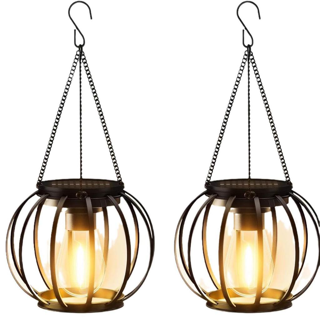 Cross-border Solar Lantern: Wrought Iron Garden & Patio Chandelier