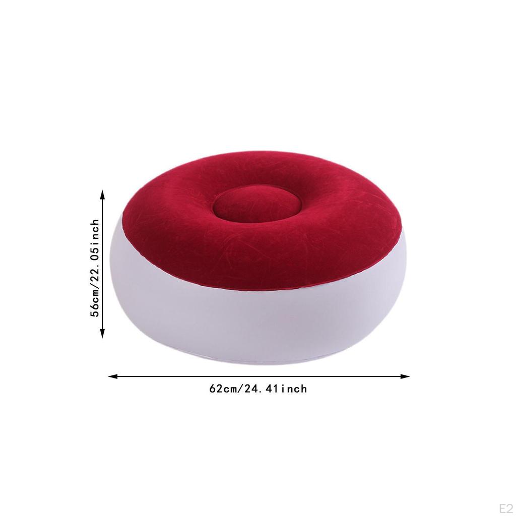 Inflatable Flocking Stool Camping Chair Lightweight Portable Ottoman for Patio Outdoor