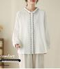 2025 Retro Art Women's Embroidered Lapel Shirt - Comfortable Spring Top