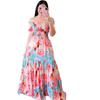 European & American Floral One-Shoulder Long Dress - Spring/Summer Women's Fashion