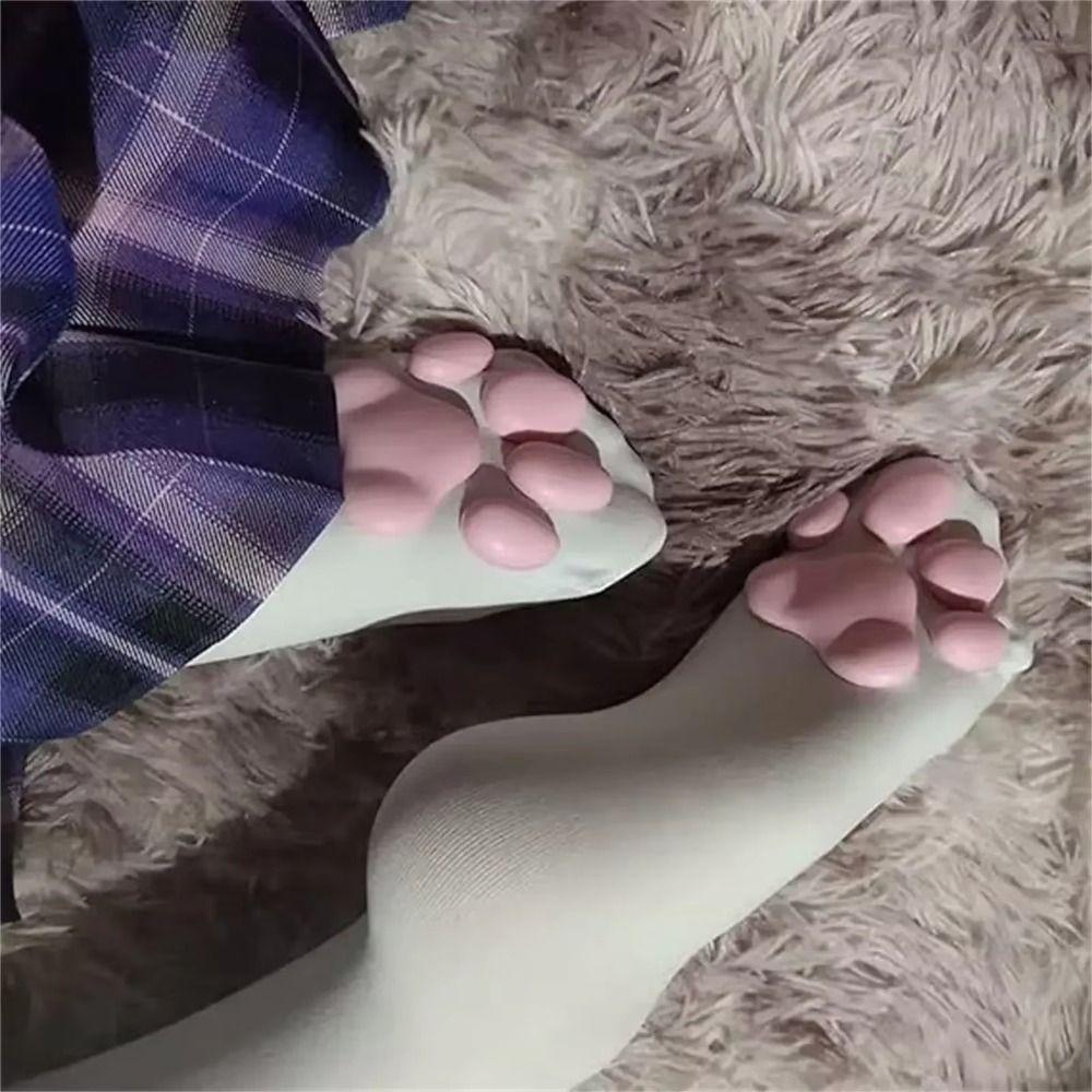 1 Pair Soft Paw Pads Cat Paw Stockings Semi Sheer Paw Pad Socks Thigh High Stockings  Daily Outfits