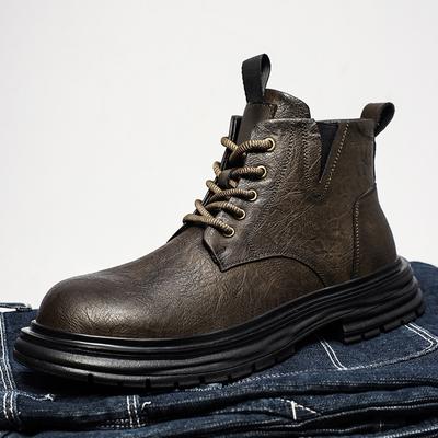 Botas de motociclismo masculinas de marca de luxo, feitas à mão, confortáveis, de cano alto, tênis masculinos para atividades ao ar livre, versáteis, novas botas de cano curto masculinas.