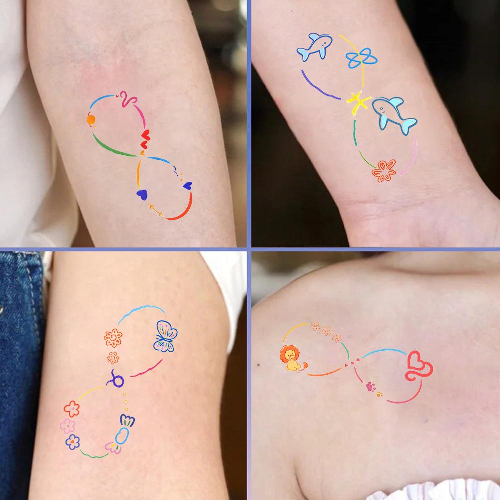 Zwölf bunte Tattoo-Aufkleber Wasserdicht Lang anhaltender Aufkleber Schlüsselbein Niedlich Damen V1U5