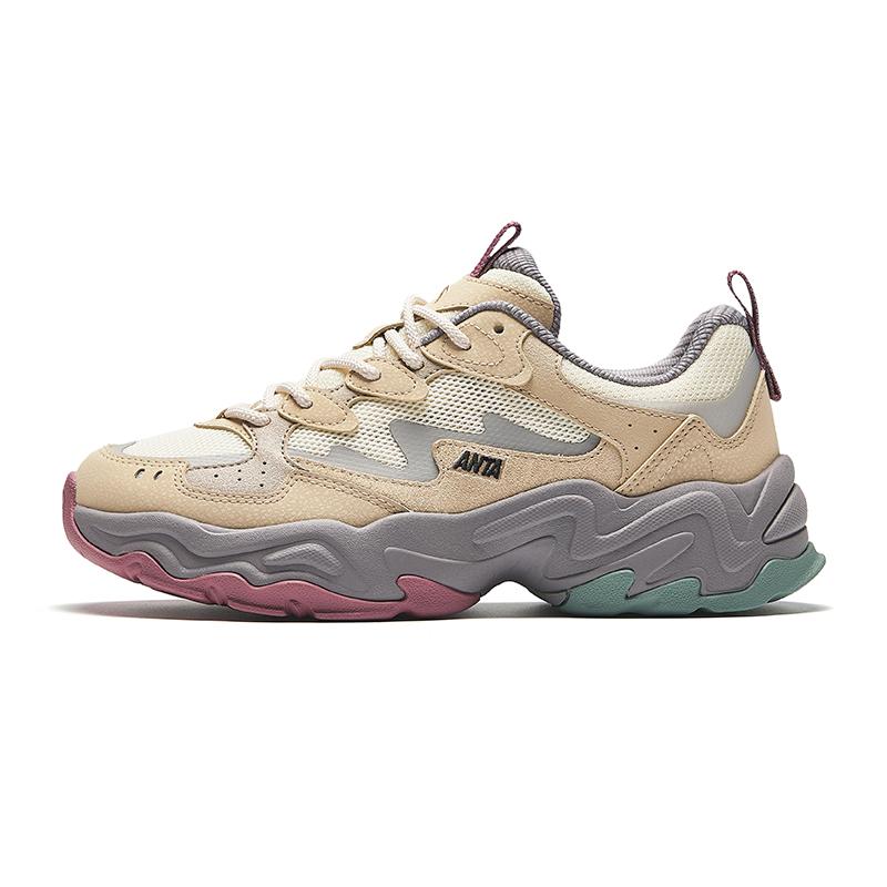 ANTA Women s Xingfeng Retro Chunky Dad Shoes Off White Grey Pink Green 122438855-5 39