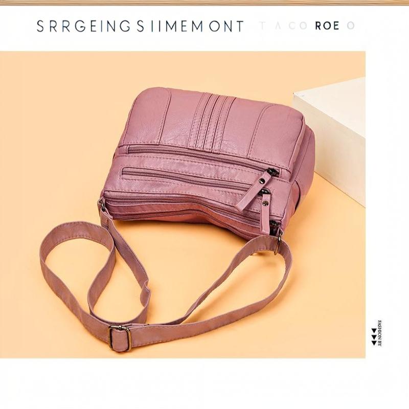 Retro Soft Leather Shoulder Bag Multi Pocket Solid Color Crossbody Bag Perfect for Business Trips Grocery Shopping