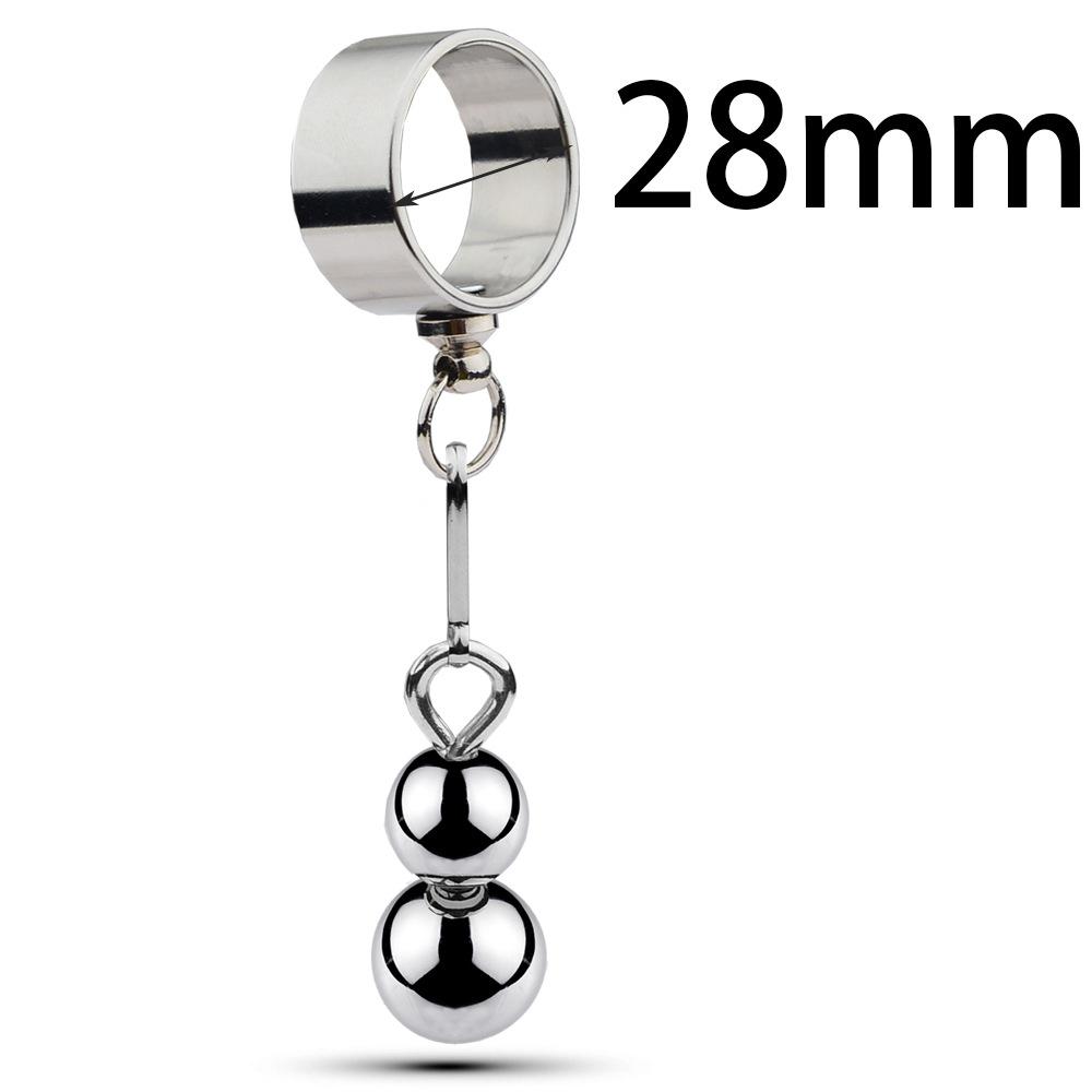 Metal Penis Ring Cock Ring with Steel Balls Penis Weight Trainer Sex Toys for Men Stretching Erection Cock Sexual Stimulation