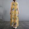 Sleeveless Plus Size Cotton Vintage Floral New In Dresses for Women Casual Loose Long Summer Dress