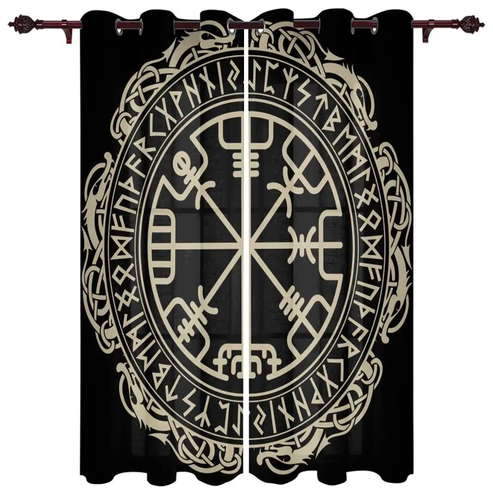 Snidade Mandala Blommor Abstrakt Mönster Cirklar Hög Skuggning Fönstergardiner Scenisk Mörkläggningsdraperi för Vardagsrum Dekorativt