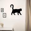 Black Metal Walking Cat Wall Sculpture, Iron Outdoor Home Decor, Modern Black Cat Art for Entryway Office, Gift for Cat Lovers Halloween Christmas