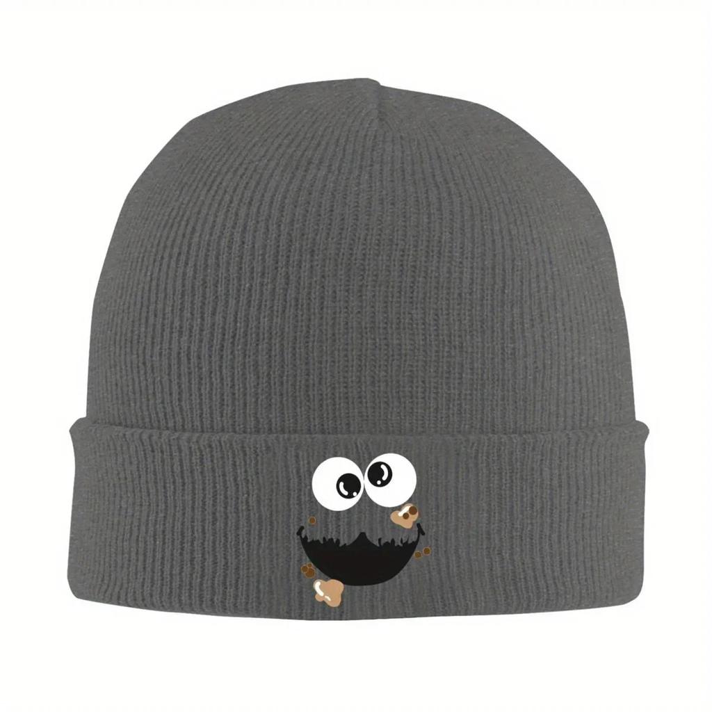 New SSesame Street Cookie Face Knitted Hat For Women Unisex Beanies Autumn Winter Hats Cartoon Warm Caps