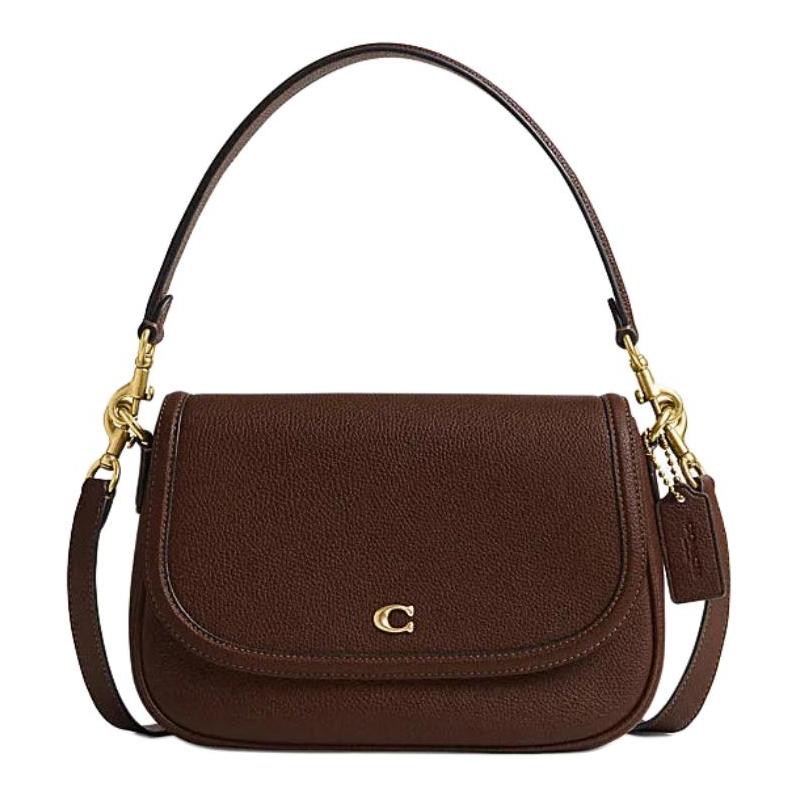 Coach Legacy 26 Brand Logo Cow Leather Hand-held Crossbody Shoulder Bag Medium Size Women's Maple Leaf Color