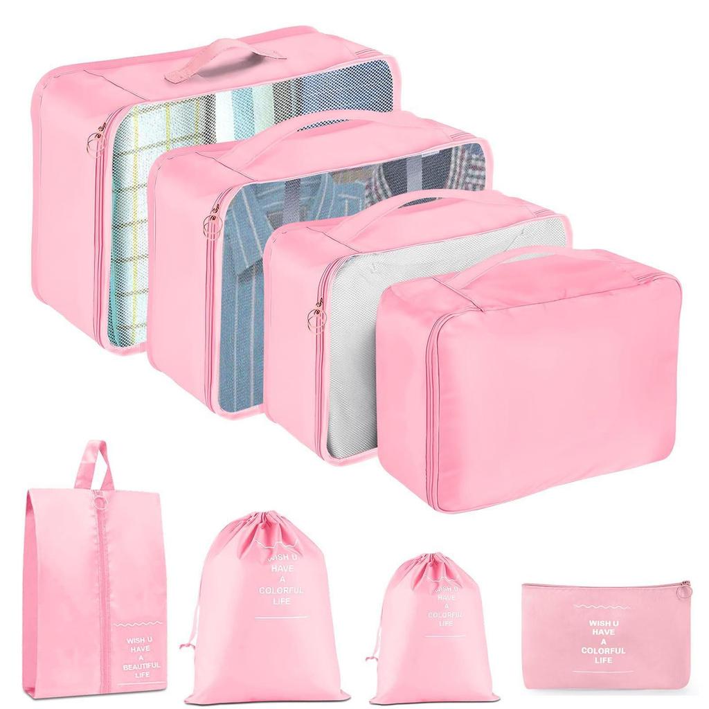 Seven-Piece Travel Storage Set: Wash Bag, Clothes, Underwear Organizer & Folding Sub-Pack