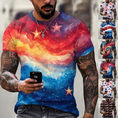 Summer Men's Popular T-shirt Printed Round Neck Short Sleeve T-shirt