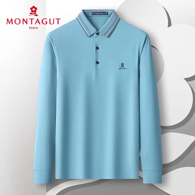 MONTAGUT Men's Silk Blend Long-Sleeve Polo Shirt