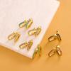 CARLIDANA Gold Color Stainless Steel Small Earring Gold Plated Gifts Colorful CZ Stone Hoop Heart Earrings for Women Girls