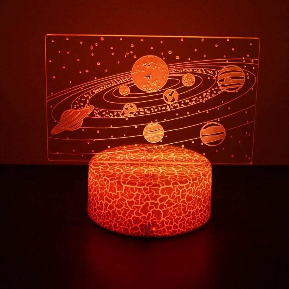 3D Lamp illusion Solar System Nine Planets Lava LED Night Light Color Changing Child Nightlight Table lamps Room Decor Kid Gifts