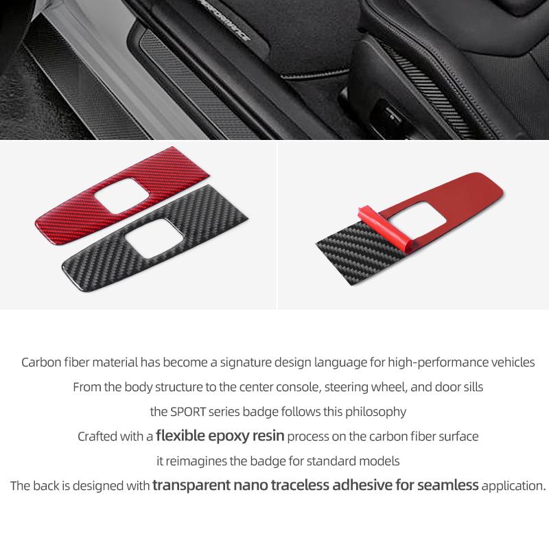 For Subaru BRZ/Toyota GR86 2025- Carbon Fiber Window Lifter Button Panel Trim Sticker Decoration Car Interior Tuning Accessories