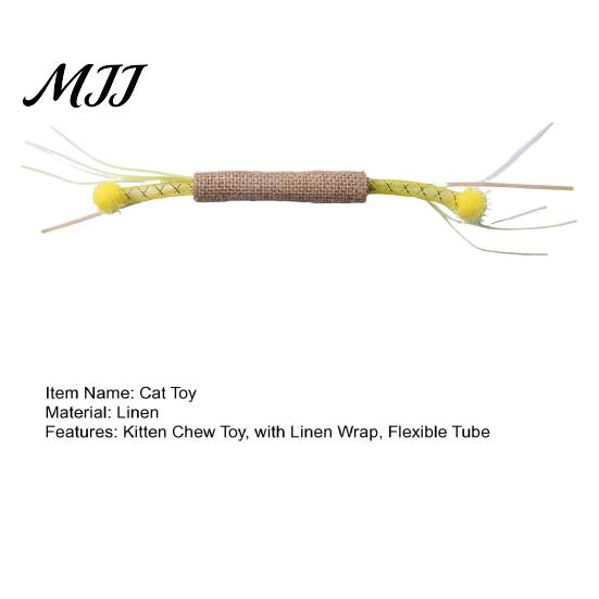 Portable Cat Interaction Tools Mesh Tube Toy, Interactive Kitten Chew Flexible with Linen Tassel Plush Ball Toy Wrap And Balls, Safe Teething