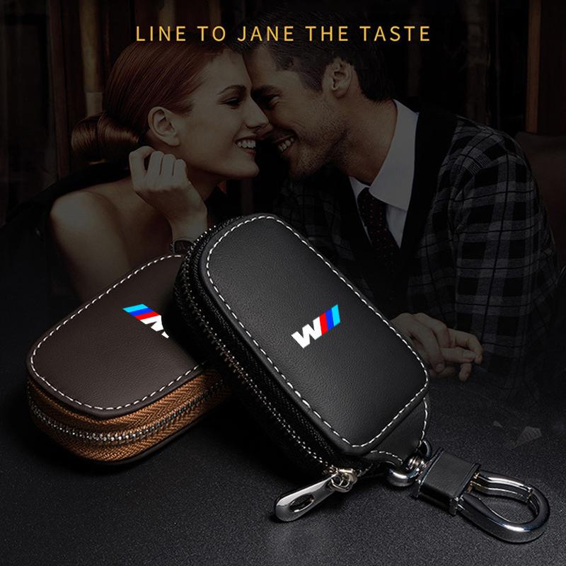 New Luxury Leather Car Remote Key Case Cover Keychain Protector Bag for BMW M Performance E30 E34 E36 F21 F30 F35 M3 M5 X1 X3 nlcr46