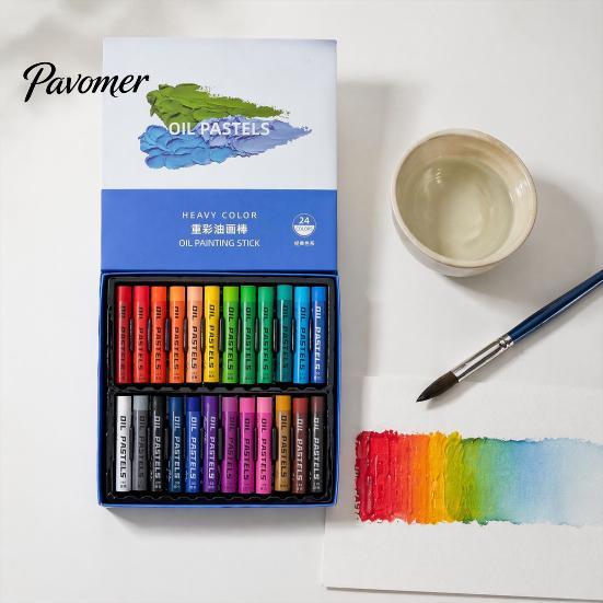 Professional Oil Pastel Set Water-soluble Set, Water-Soluble Painting Stick, High Water Soluble Sketching Crayons Coverage Multi Color Crayons,