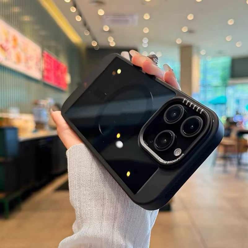 Heat Dissipation Cooling Bumper Magnetic Case For iPhone 11 12 13 14 15 16 Pro Max For Magsafe Transparent Shockproof Hard Cover