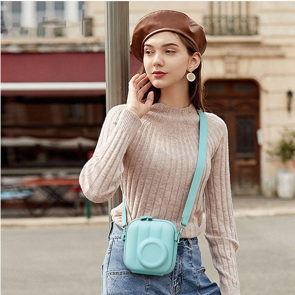 Hard Shell Crossbody Bag Zipper Storage Bag Compact Instant Camera Case  Outdoor Carry