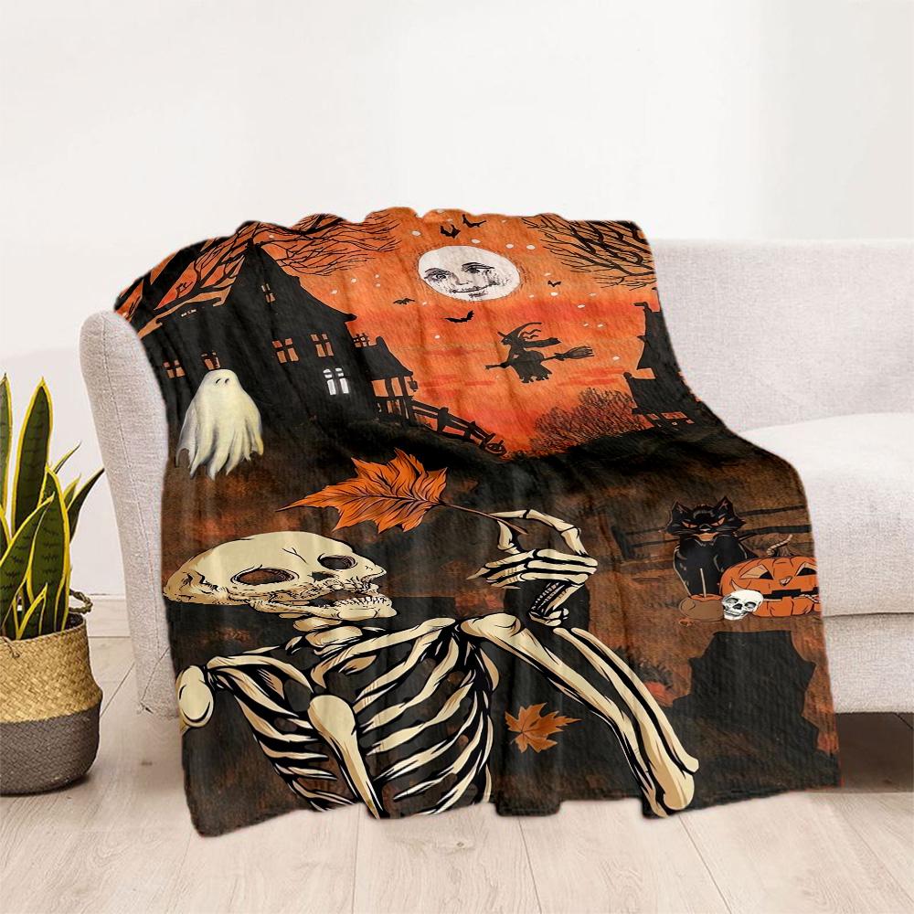 Halloween 1 Blanket Warmthful Decor Perfect for Bed Office Office Chair Four Seasons Universal Digital Print