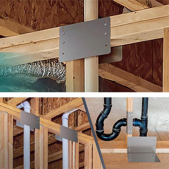 4Pcs Nail Stopper Plate Self Nailing Wood Stud Protector Plumbing Wiring Drywall Protection Galvanized Nail Guard Anti-Nail Shielding