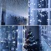 Solar Ice Strip Curtain Lights Waterproof String Lights 8 Modes Wedding Party Indoor and Outdoor Fairytale Decoration Lights