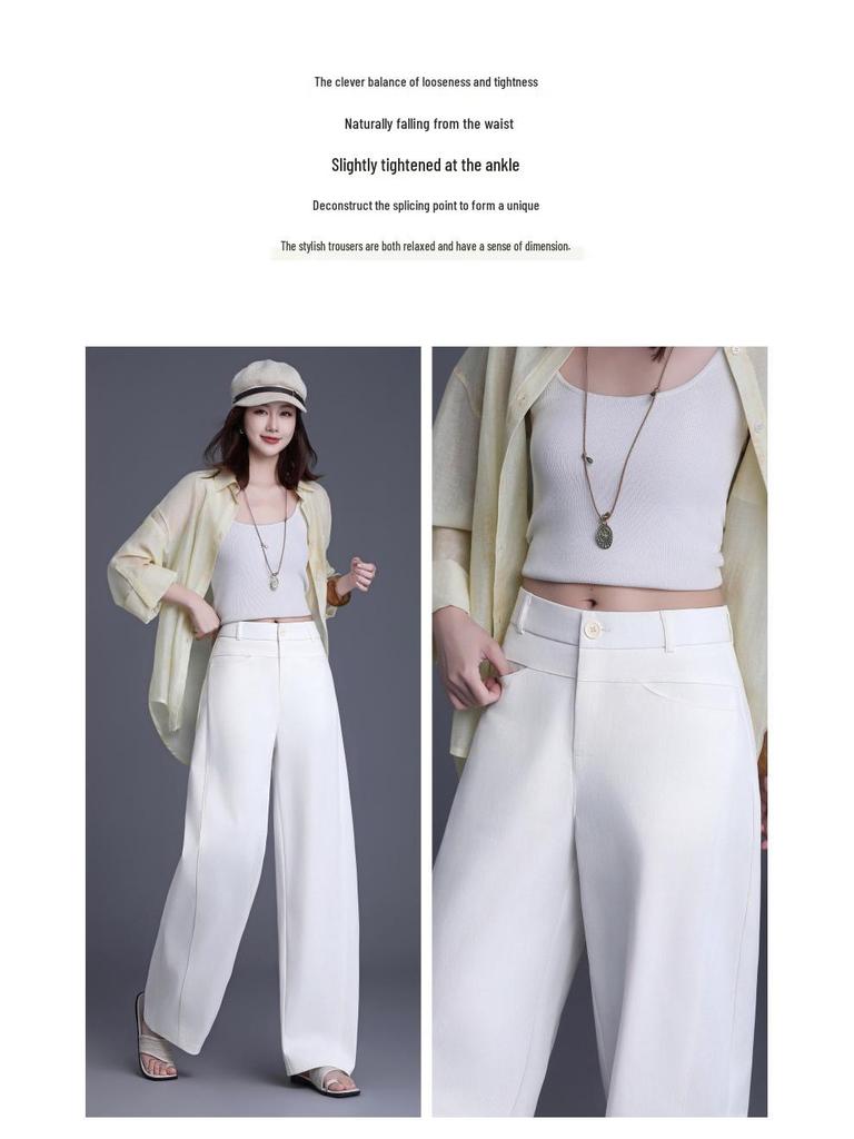 Brand Women's 2026 Fashion Wide-Leg High-Waist Loose Non-Iron Casual Pants