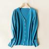 Spring & Autumn Women's V-Neck Knit Cardigan - Long Sleeve Short Sweater Jacket