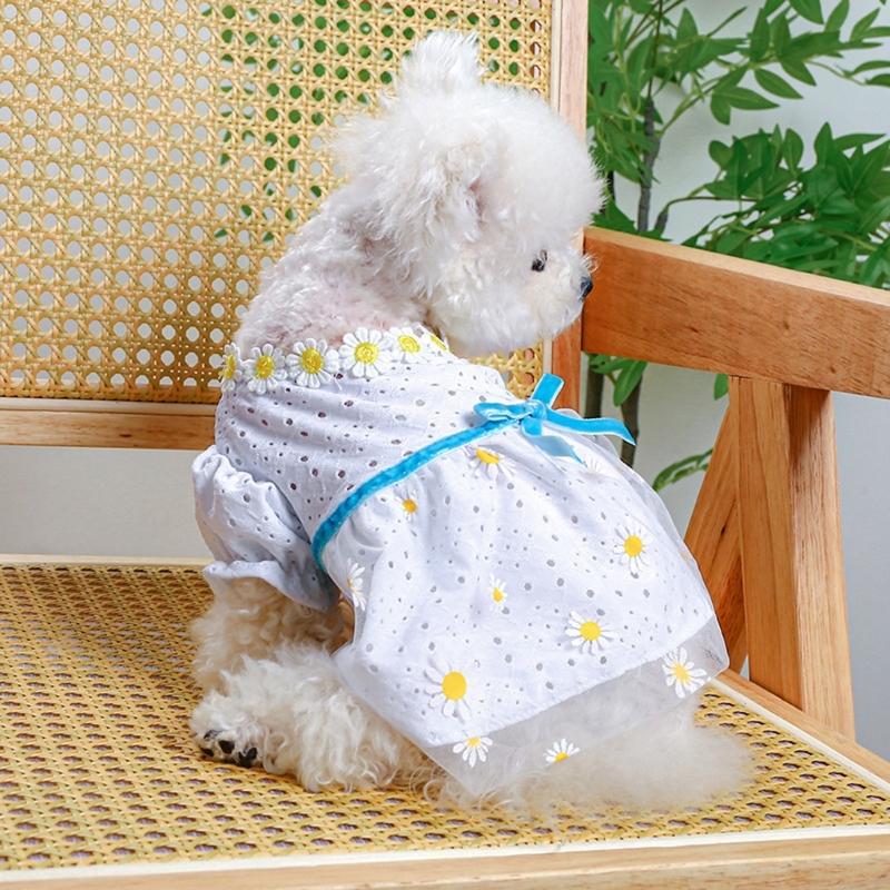 Cats Outfits for Cats Only Pet Costume Dog Clothes Daisies Dress for Girl Dogs