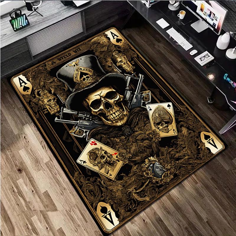Skull Print Rug - home decoration Carpet For Living Room Bedroom Flooring Computer Chair Area Rug