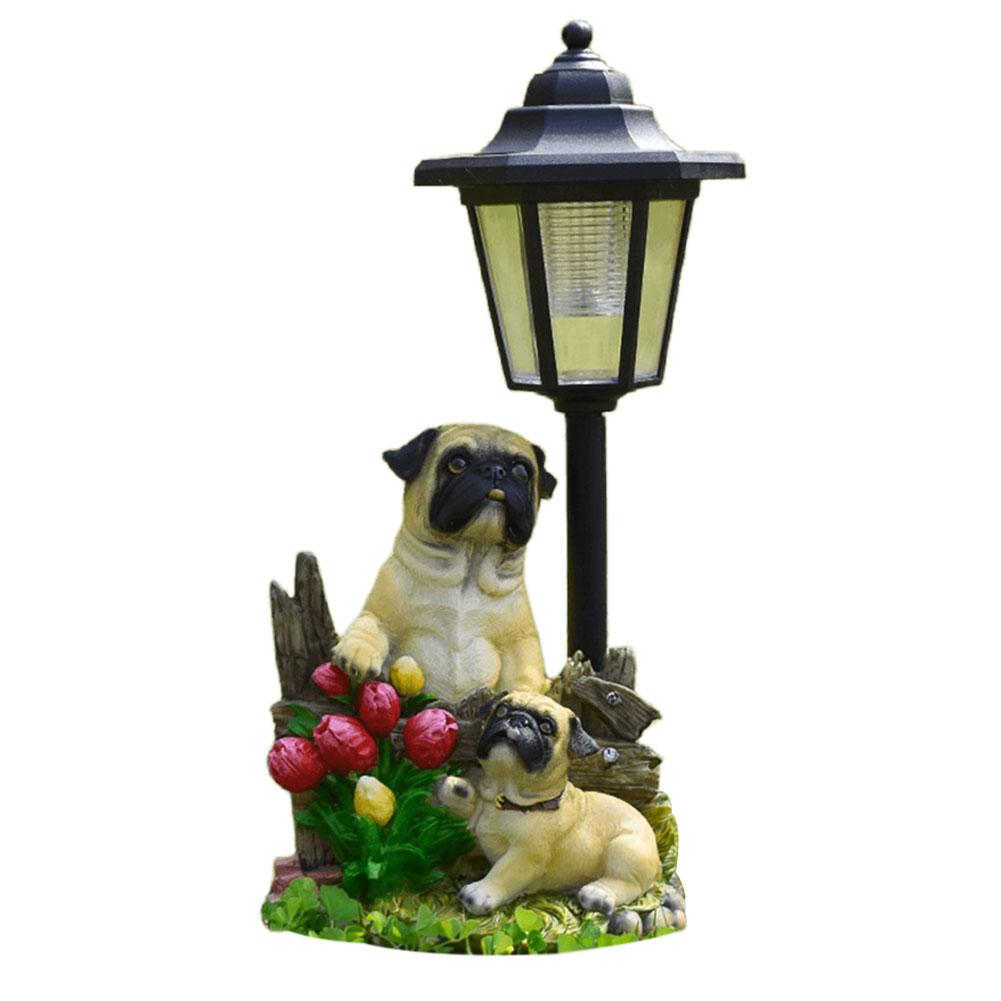 Solar Powered Cute Figurine Light Resin Hexagonal Decorative Lamp Animal/Child/Gnome Hexagonal Night Light Courtyard Decoration