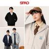 SPAO Men's 2025 Spring/Autumn Letter Print Hooded Cardigan
