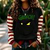 Women's Fashion Long Sleeve Neck Pullover Sweatshirt with Christmas Print