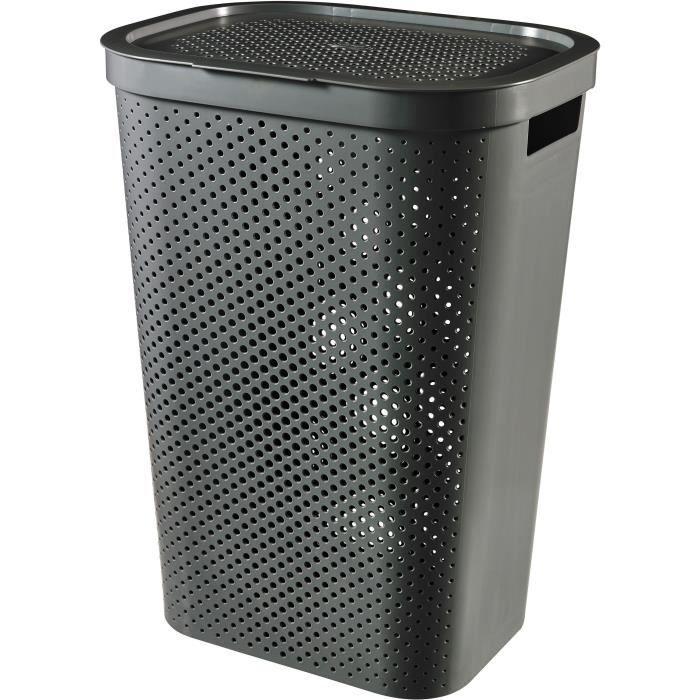 Coffre à linge - Curver - Infinity - 60 L - Gris